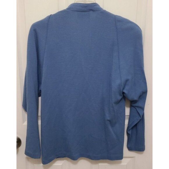 Vtg Simone Alexander for Patty Woodard Open Front Cardigan 100% Wool Blue Sz 7/8 - Picture 7 of 8